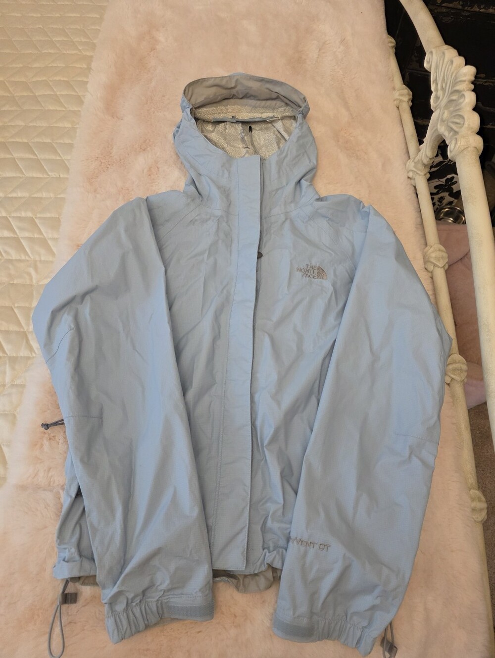The North Face Light Blue Waterproof Hooded Jacket